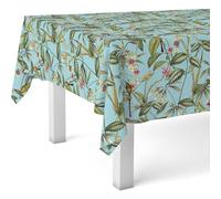 ECOMMERC3 Nappe Toile cirée Anti-Taches Lavable Ronde 140 cm Amazone Bleue | Pour la table ronde, lavable, sans machine ni repassage, 90 % PVC et 10 % polypropylène