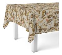 ECOMMERC3 Nappe Toile cirée Anti-Taches Lavable Ronde 140 cm Amazone Marron | Pour la table ronde, anti-taches, protège des rayures et de l'humidité, bords bien finis