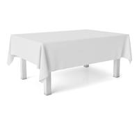 ECOMMERC3 Nappe Toile cirée Anti-Taches Lavable Ronde 140 cm Blanc | Pour la table ronde, anti-taches, protège des rayures et de l'humidité, surface lisse