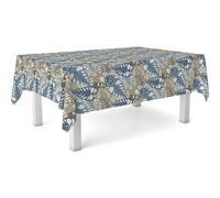 ECOMMERC3 Nappe Toile cirée Anti-Taches Lavable Ronde 140 cm Filo Bleu | Pour la table ronde, lavable, sans machine ni repassage, 90 % PVC et 10 % polypropylène