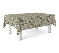 ECOMMERC3 Nappe Toile cirée Anti-Taches Lavable Ronde 140 cm Filo Vert | Pour la table ronde, anti-taches, protège des rayures et de l'humidité, finition lisse