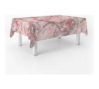 ECOMMERC3 Nappe Toile cirée Anti-Taches Lavable Ronde 140 cm Genil Rouge | Pour la table ronde, anti-taches, protège des rayures et de l'humidité, finition lisse