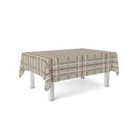 ECOMMERC3 Nappe Toile cirée Anti-Taches Lavable Ronde 140 cm Glasgow Beige | Pour la table ronde, lavable, sans machine ni repassage, 90 % PVC et 10 % polypropylène