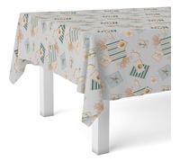 ECOMMERC3 Nappe Toile cirée Anti-Taches Lavable Ronde 140 cm Recife Bleu | Pour la table ronde, lavable, sans machine ni repassage, 90 % PVC et 10 % polypropylène