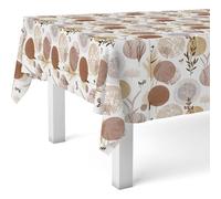 ECOMMERC3 Nappe Toile cirée Anti-Taches Lavable Ronde 140 cm Sienne Marron | Pour la table ronde, lavable, sans machine ni repassage, 90 % PVC et 10 % polypropylène