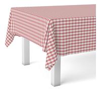 ECOMMERC3 Nappe Toile cirée Anti-Taches Lavable Ronde 140 cm Vichy Rouge | Pour la table ronde, lavable, sans machine ni repassage, 90 % PVC et 10 % polypropylène