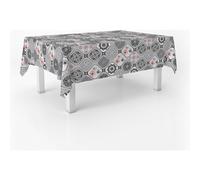 ECOMMERC3 Nappe Toile cirée Lavable rectangulaire 100x140 cm Jucar Gris | Pour la petite table de cuisine, lavable, sans machine ni repassage, 90 % PVC et 10 % polypropylène