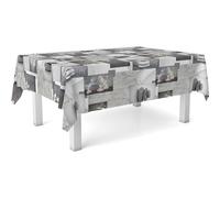 ECOMMERC3 Nappe Toile cirée Lavable rectangulaire 100x140 cm Zen Pierres | Pour la petite table de cuisine, lavable, sans machine ni fer à repasser, 90 % PVC et 10 % polypropylène