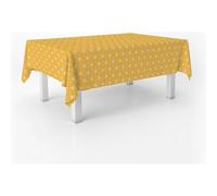 ECOMMERC3 Nappe Toile cirée Lavable rectangulaire 180x140 Polygon Moutarde | Pour la table où l'on mange tous les jours, anti-taches, protège des rayures et de l'humidité, bords bien finis