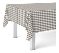 ECOMMERC3 Nappe Toile cirée Lavable rectangulaire 200x140 cm Vichy Taupe | Pour éviter les lavages et les repassages, anti-taches, protège des rayures et de l'humidité, surface lisse
