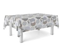 ECOMMERC3 Nappe Toile cirée Lavable rectangulaire 220x140 cm Lens Blanc | Pour les maisons avec des enfants à table, lavable, sans machine ni fer à repasser, 90 % PVC et 10 % polypropylène