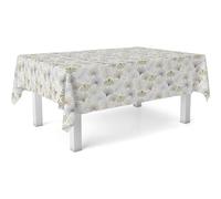 ECOMMERC3 Nappe Toile cirée Lavable rectangulaire 220x140 cm Palmes Beige | Pour les maisons avec des enfants à table, anti-taches, protège des rayures et de l'humidité, surface lisse