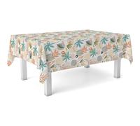 ECOMMERC3 Nappe Toile cirée Lavable rectangulaire 220x140 cm Sella Orange | Pour les maisons avec des enfants à table, anti-taches, protège des rayures et de l'humidité, surface lisse
