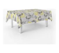 ECOMMERC3 Nappe Toile cirée Lavable rectangulaire 240x140 cm Circle Jaune | Pour les repas de famille qui durent, lavable, sans machine ni fer à repasser, 90 % PVC et 10 % polypropylène