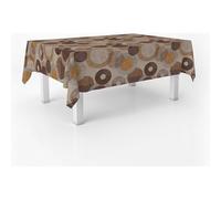 ECOMMERC3 Nappe Toile cirée Lavable rectangulaire 240x140 cm Tambre Brun | Pour les repas de famille qui durent, anti-taches, protège des rayures et de l'humidité, finition lisse