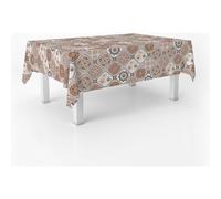 ECOMMERC3 Nappe Toile cirée Lavable rectangulaire 260x140 cm Jucar Brun | Pour la grande table à manger, anti-taches, protège des rayures et de l'humidité, finition lisse