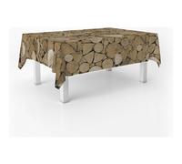 ECOMMERC3 Nappe Toile cirée Lavable rectangulaire 300x140 cm Trunks Brun | Pour la plus longue table de la maison, lavable, sans machine ni fer à repasser, 90 % PVC et 10 % polypropylène