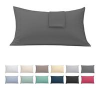 ECOMMERC3 Taie d'oreiller 105 cm Extra Douce et Confortable - Couleur Anthracite - 100% fabriquée en Espagne, Respirante, Facile à Laver