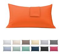 ECOMMERC3 Taie d'oreiller 90 cm Extra Douce et Confortable - 100% fabriquée en Espagne, Respirante, Facile à Laver, Orange