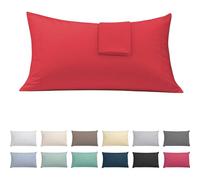 ECOMMERC3 Taie Oreiller pour lit 150 cm Coton Polyester | Rouge | 50% Coton, 50% Polyester - toucher doux - 144 fils - confort toute saison - Qualité espagnole