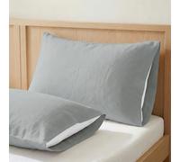 ECOMMERC3 Taies Oreiller 45x70 cm Lot de 2 100% Coton | Bleu Gris | coton pur au toucher doux et naturel - respirant - facile à laver - couleurs éclatantes - Qualité espagnole