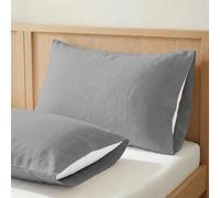 ECOMMERC3 Taies Oreiller 45x70 cm Lot de 2 100% Coton | Gris Argent | coton pur au toucher doux et naturel - toucher doux - frais en été - confort toute saison - Qualité espagnole
