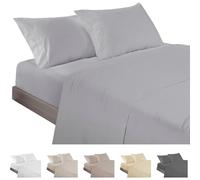 ECOMMERC3 Underzy Parure de lit 3 pièces 100% fabriquée en Espagne avec Drap-Housse, Drap Plat et 1 taie d'oreiller Gris/argenté