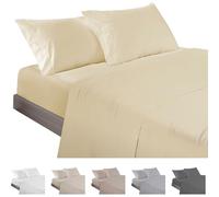ECOMMERC3 Underzy Parure de lit 4 pièces avec draps, Drap Plat et 2 taies d'oreiller de 45 x 110 cm, 100% fabriquée en Espagne Jaune