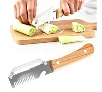 Économe Eplucheur Eplucheur Legumes - Éplucheur Multifonction en acier inoxydable avec manche en bois Eplucheur Polyvalent pour fruits légumes canne à sucre cuisine et camping