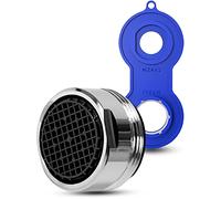 Economiseur d'Eau pour Robinet M24 en Laiton Chromé - Mousseur Anticalcaire avec e Montage - Aerateur Robinet Economie d'Eau - Économisez Jusqu'à 60% d'eau et d'énergie - Débit d'eau 5 L/min