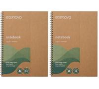 econovo Carnet de notes à spirales A4 / 100% papier recy vec encre de soja / 80 feuilles lignées / 1 pièce marron/couverture kraft/pour le bureau et l'école/bloc-notes d'écriture agenda carn