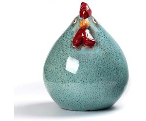 Ecoodisk American Pastoral Home Céramique Céramique Fat Sculpture de Poulet Bureau New Home Salon Salon Mignon Porcelaine Statue Ornements Cadeau, 22 * 16cm