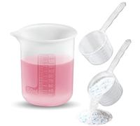 ecooe 1 x doseur de lessive 150 ml + 2 x mesurettes de lessive 50 ml | Boule doseuse en silicone pour lessive liquide, boule doseuse pour lave-linge, doseur pour lessive en poudre