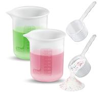ecooe Lot de 4 doseurs de lessive en poudre : 2 boules de lavage doseuses + 2 cuillères doseuses