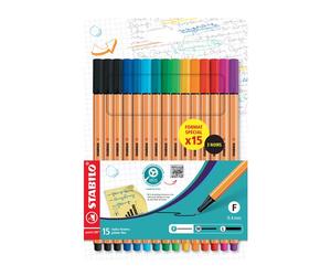 Ecopack de 15 feutres Stabilo Pointe 88 Choc