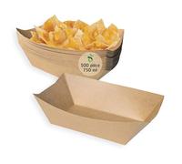 ECOPICNIC Barquettes en Papier 750 ML Lot de 1000 | Contenants Jetables en Papier Kraft pour Frites, Snacks, Apéritifs, et Aliments à Emporter, Idéal pour Emballage Alimentaire
