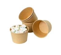 ECOPICNIC Gobelet à Glace jetable 350 ML | Lot de 500 pièces Bol à Soupe jetable, Vaisselle jetable, gobelets en Carton Kraft pour Aliments, Pot jetable pour Desserts, salades, apéritifs