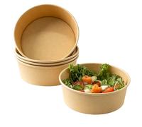 ECOPICNIC Lot de 50 saladiers en Papier Kraft jetables 1100 ML | Bol Alimentaire sans Couvercle pour salades à emporter, Plats Chauds ou froids, Vaisselle jetable pour repasBottom of Form