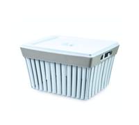 Ecoplast Bac avec Couvercle de la litière, Panier de Rangement en Plastique recy lanc Perle et Rouge, u