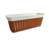 Ecoplast Balconetta Kreta 50 cm, extérieur en Plastique, jardinière de Balcon, Blanc, 40 cm