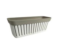 Ecoplast Balconetta Kreta 50 cm, extérieur en Plastique, jardinière de Balcon, Taupe Claire, 40 cm