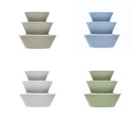 Ecoplast Dorica Tris de Saladier en Plastique avec Couvercle, Taupe/Glace/Vert/Bleu