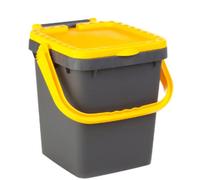 Ecoplast Poubelle de collecte différenciée 20 l, poubelle en plastique recy perle et rouge, u