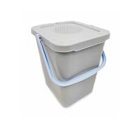 Ecoplast Poubelle différenciée pour collecte humide avec filtre anti-odeur, 10 l, blanc et vert foncé, 25 x 21,5 cm