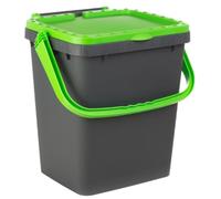Ecoplast | Poubelle pour collecte différenciée 35 l, poubelle en plastique recy vert, 43 x 36 x 43,5, fabriquée en Italie