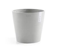 Ecopots ashortwalk Amsterdam Pot de Fleurs en Plastique recy 30 x H 26 cm) (Blanc Gris)