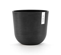 Ecopots Ashortwalk Oslo Pot de Fleurs Rond en Plastique recy iamètre 25 cm Hauteur 21,8 cm (Noir)