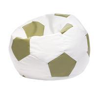 Ecopuf Football Pouf M - Chambre Ballon de Foot en Simili Cuir - Génial pour Les Fans de Football, Les Enfants - Salon - Fauteuil Gaming - 65x45cm, Vert Olive E8