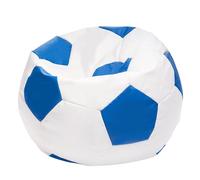 Ecopuf Football Pouf M - Chambre Ballon de Foot en Simili Cuir - Génial pour Les Fans de Football, Les Enfants - Salon - Fauteuil Gaming - 65x45cm, Bleu Clair E10