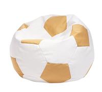 Ecopuf Football Pouf M - Pouf Chambre Ballon de Foot en Simili Cuir - Génial pour Les Fans de Football, Les Enfants - Pouf Salon - Pouf Enfant - Fauteuil Gaming - 65x45cm, Jaune canari E3